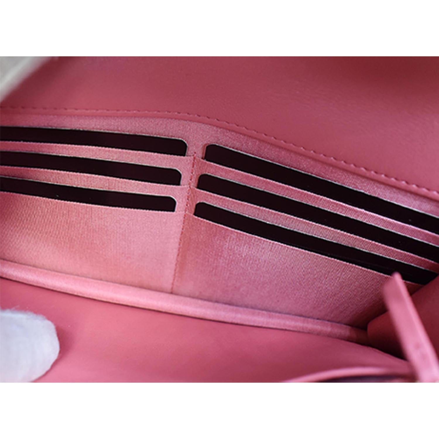 CHANEL 19 CC WOC Leather Wallet On Chain Crossbody Bag Pink