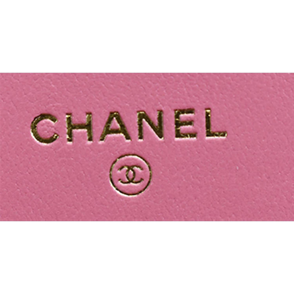CHANEL 19 CC WOC Leather Wallet On Chain Crossbody Bag Pink