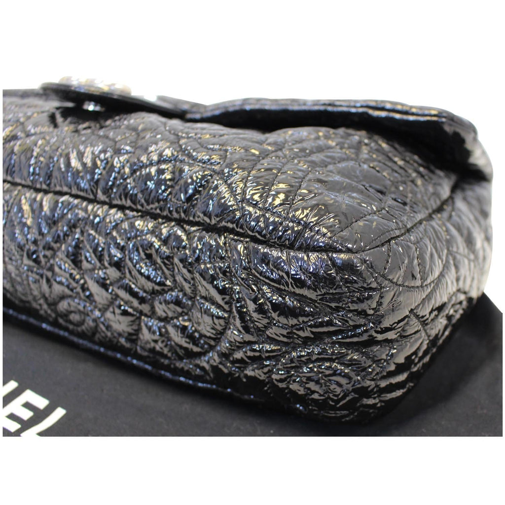 CHANEL Quilted Pattern Jumbo Single Flap Bag Black
