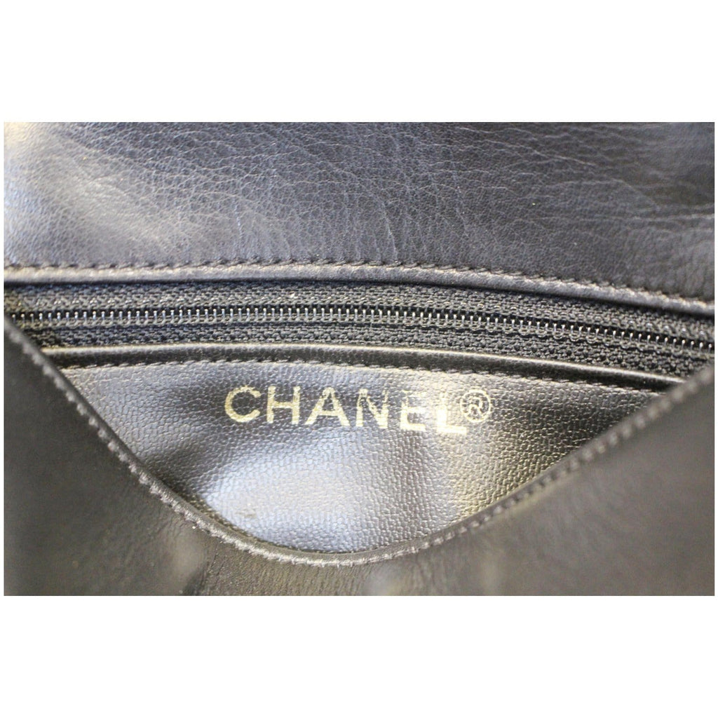 CHANEL Vintage Logo Plaque Bum Bag Black