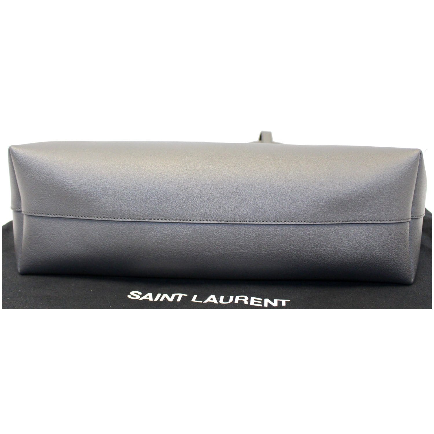Yves Saint Laurent Leather Shopping Tote Bag Grey