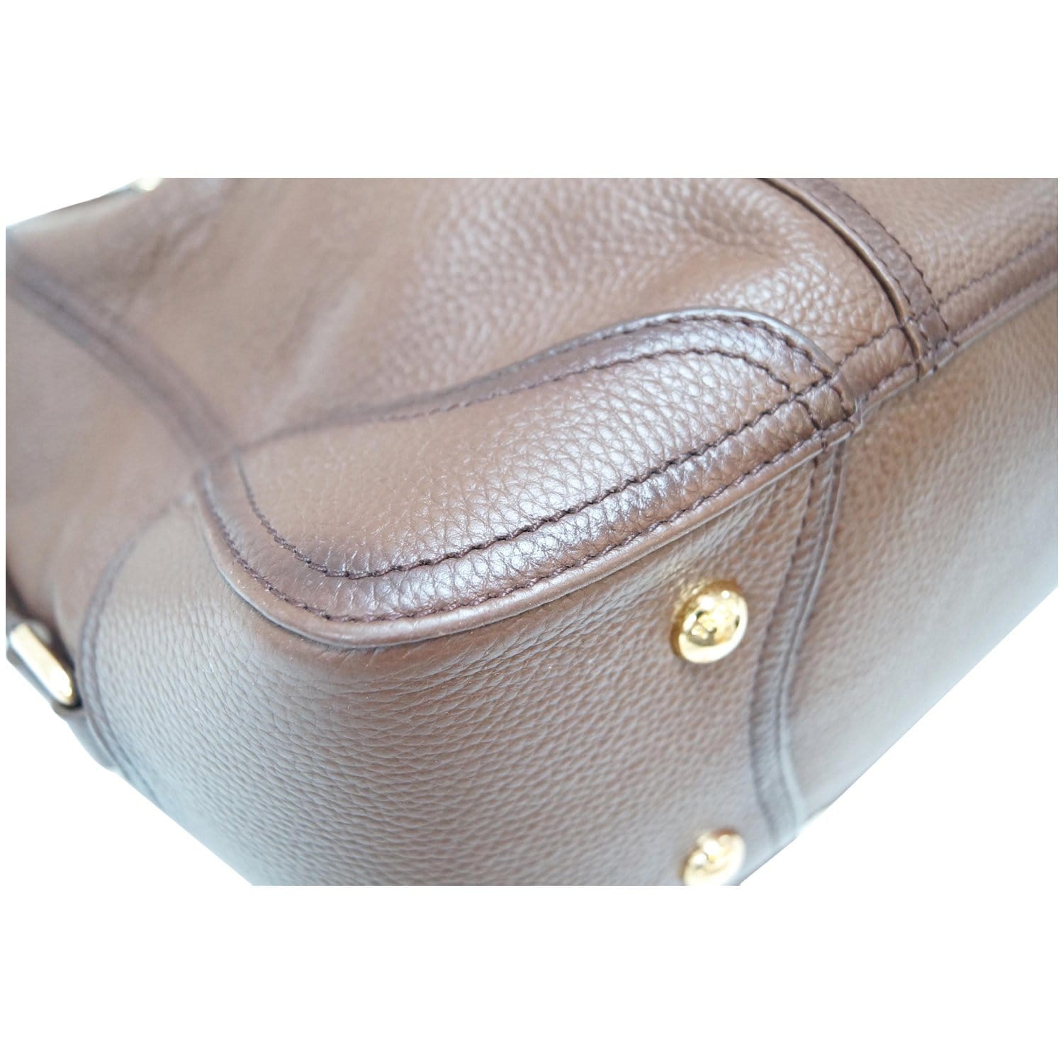 PRADA Cervo Antik Leather Tote Bag Brown