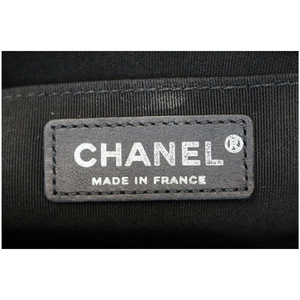 CHANEL Medium Boy Quilted Caviar Leather Shoulder Bag Black
