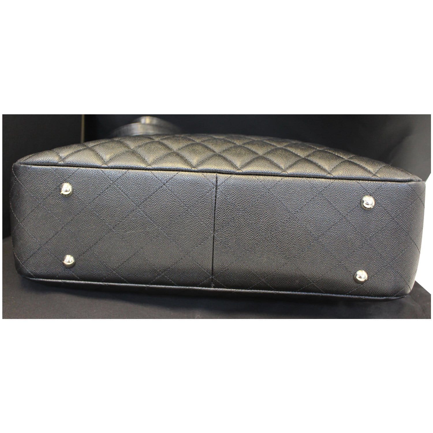 CHANEL Large Classic Caviar Leather Tote Shoulder Bag Black