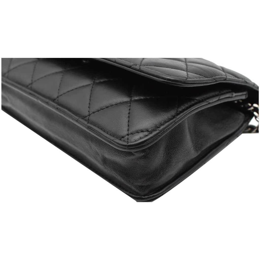 CHANEL WOC Lambskin Leather Chain Crossbody Bag Black