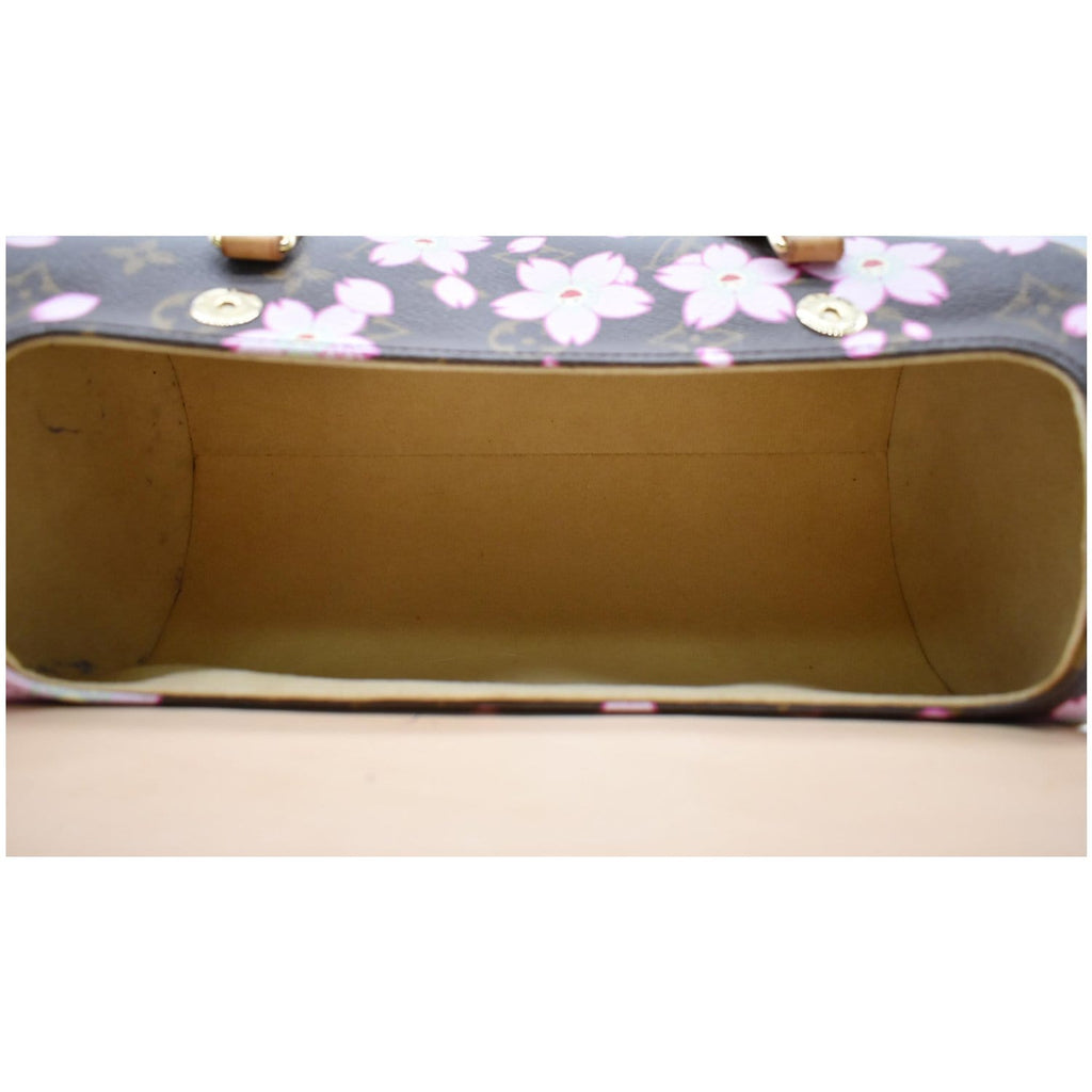 LOUIS VUITTON Papillon Monogram Cherry Blossom Tote Handbag Brown