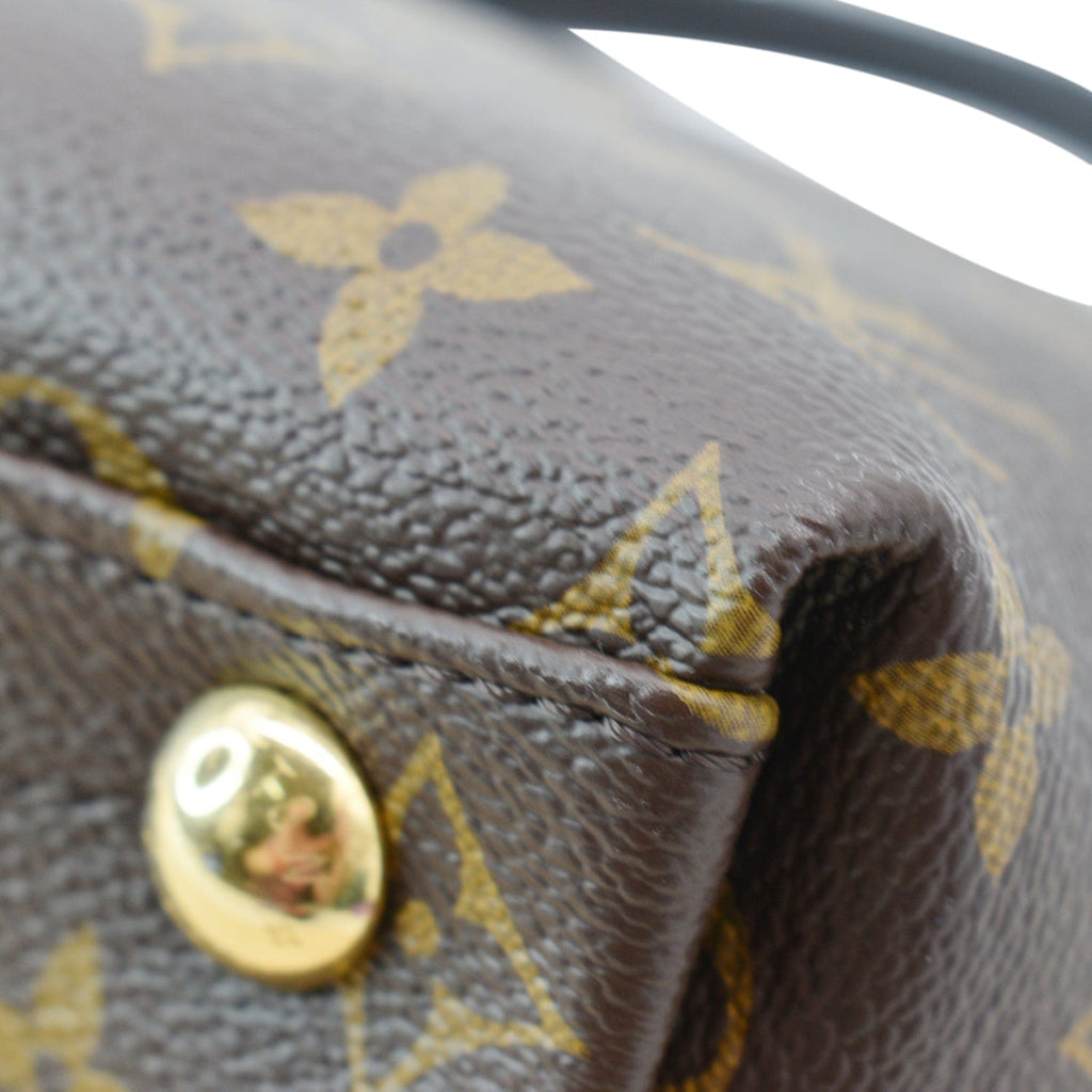 LOUIS VUITTON V MM Monogram Canvas Tote Shoulder Bag Bordeaux