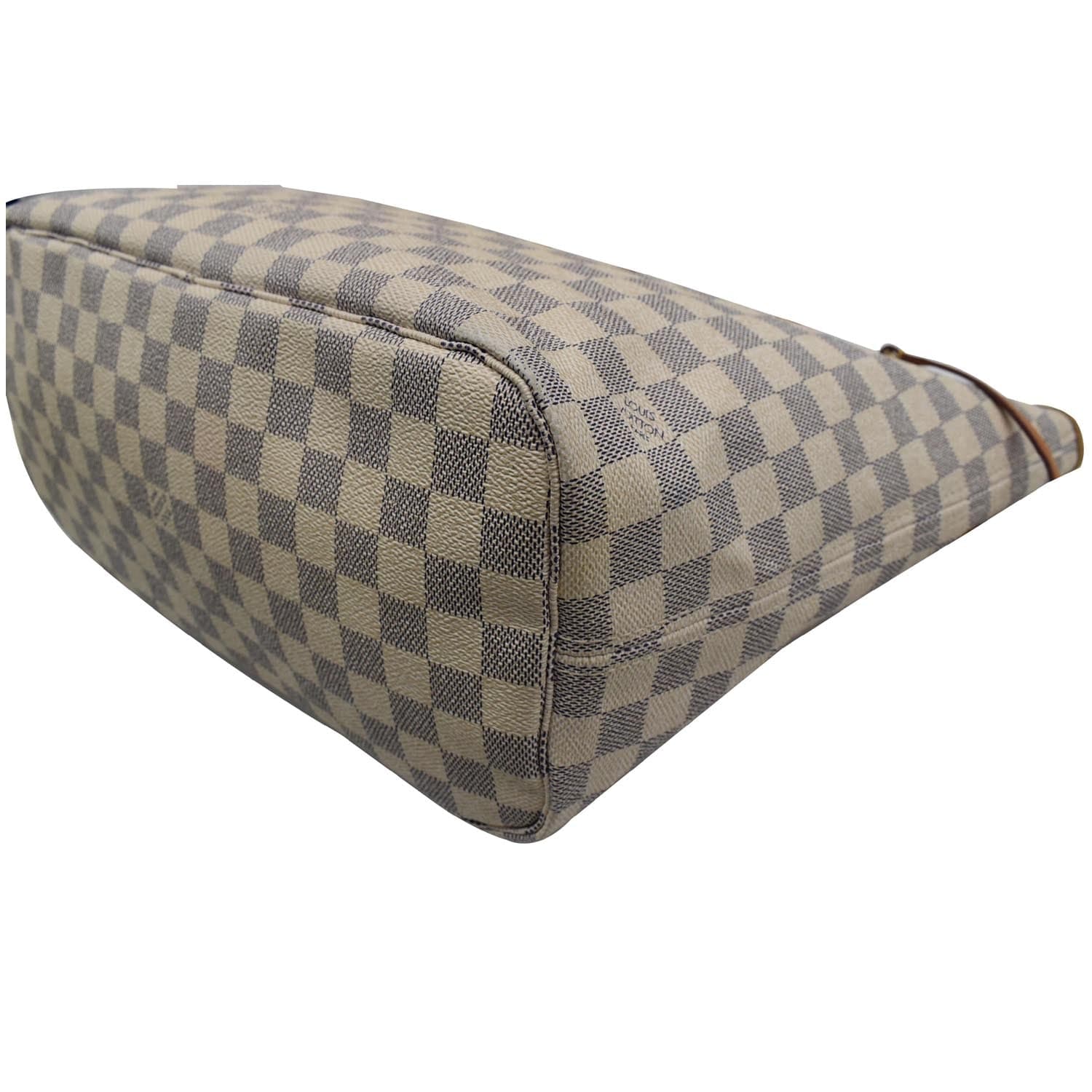 LOUIS VUITTON Neverfull MM Damier Azur Tote Bag White