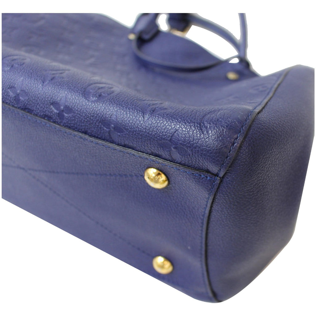 LOUIS VUITTON Montaigne GM Empreinte Leather Tote Bag Blue