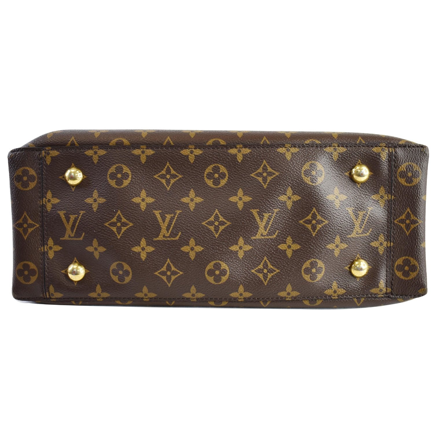 LOUIS VUITTON Flower Monogram Canvas Tote Bag Brown