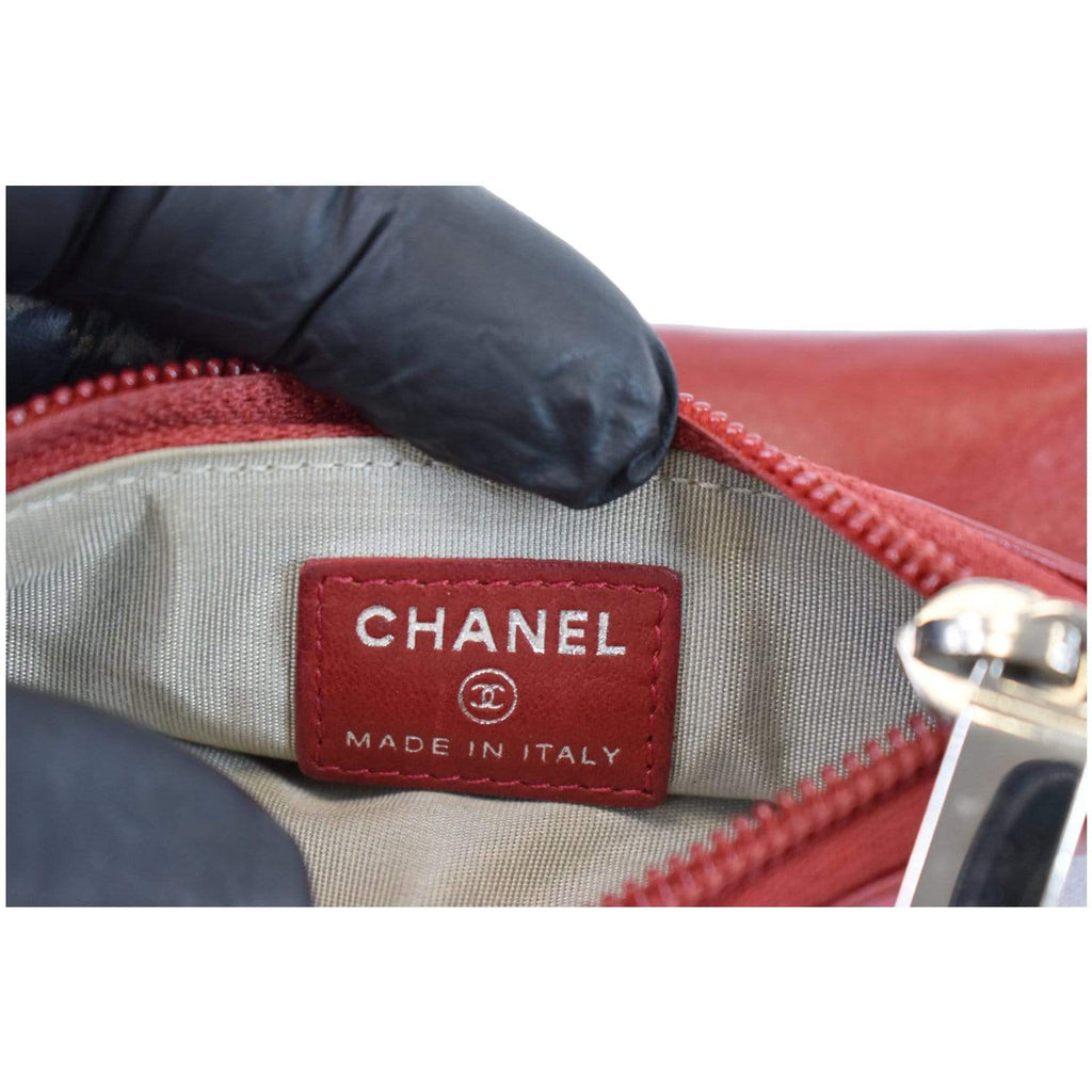 CHANEL CC Key Ring Lambskin Leather Coin Case Purse Red - Last Call