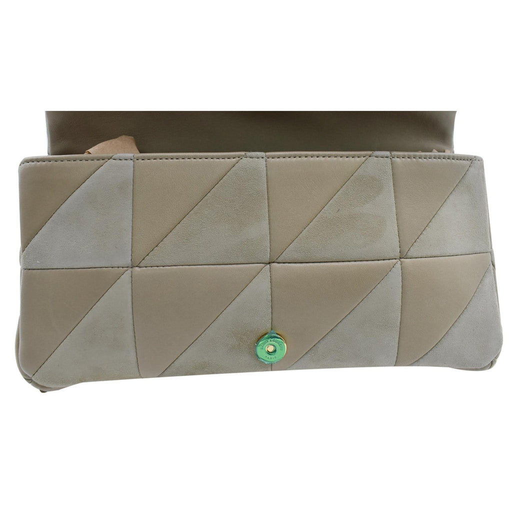 YVES SAINT LAURENT Jamie Suede Leather Shoulder Bag Sea Salt