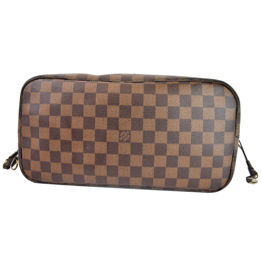 LOUIS VUITTON Neverfull MM Damier Ebene Tote Shoulder Bag Brown