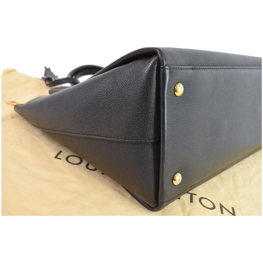 LOUIS VUITTON Lockmeto Calfskin Leather Tote Bag Black