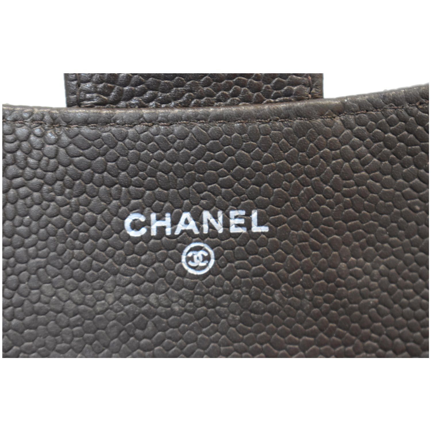 CHANEL Classic Flap Caviar Leather Card Holder Brown