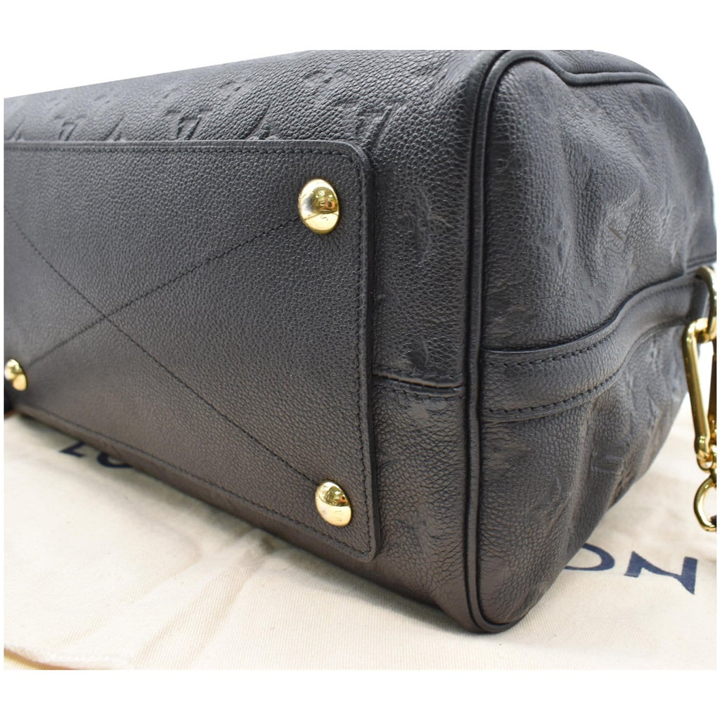 LOUIS VUITTON Speedy 30 Bandouliere Monogram Empreinte Leather Shoulder Bag Black