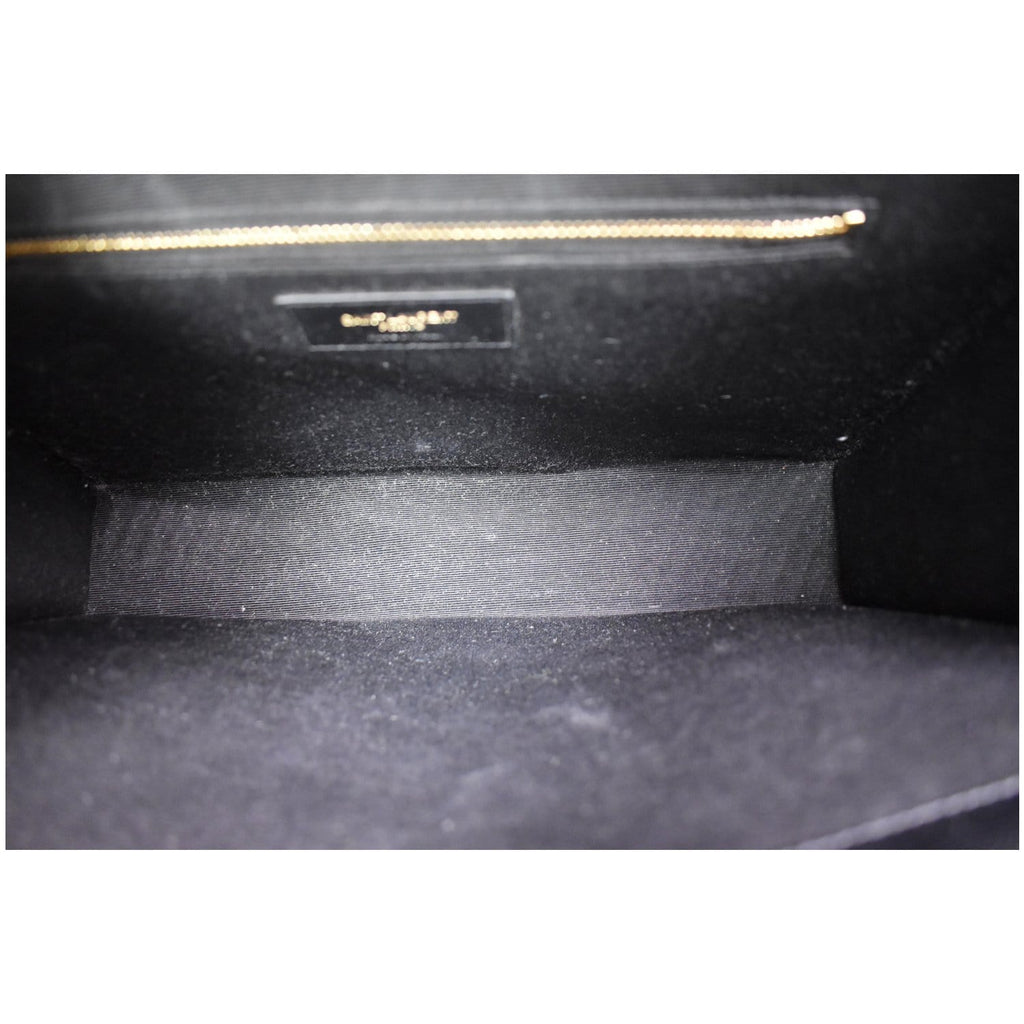 YVES SAINT LAURENT Large Envelope Grain De Poudre Chain Shoulder Bag Black