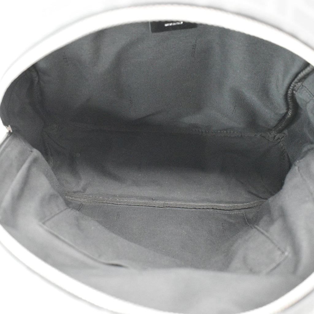 FENDI Diagonal Liberty Nylon Leather Backpack Black