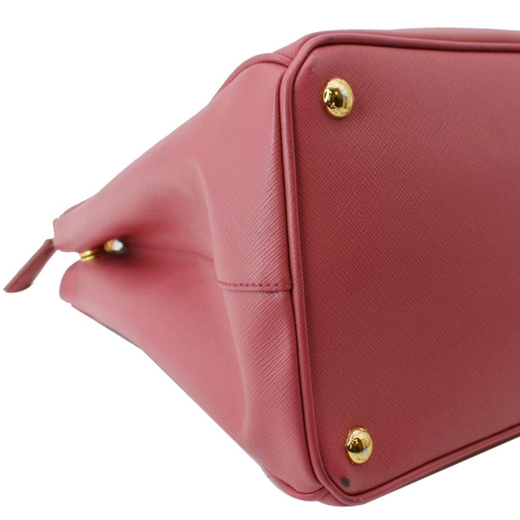 PRADA Galleria Large Double Zip Saffiano Leather Tote Bag Pink