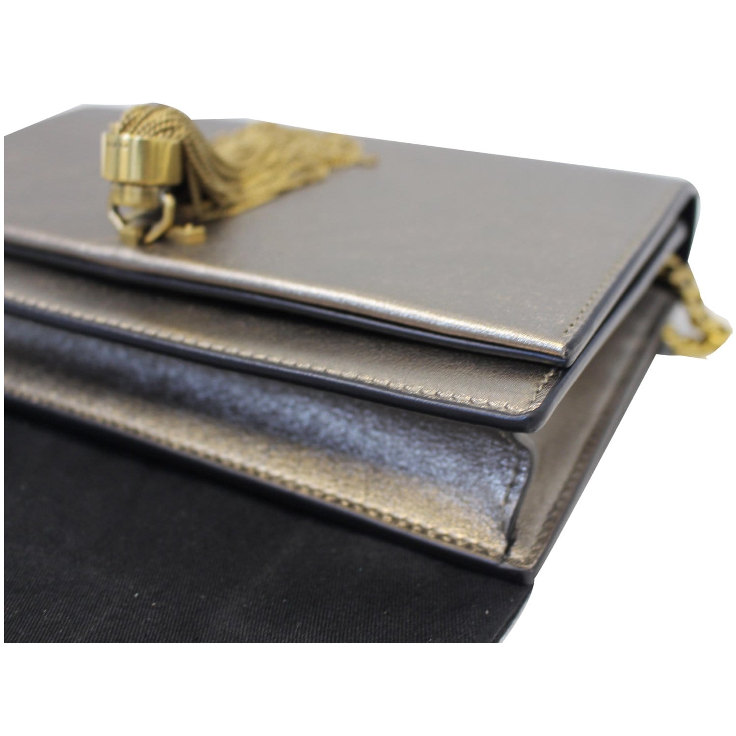 YVES SAINT LAURENT Small Kate Tassel Leather Shoulder Crossbody Bag Gold