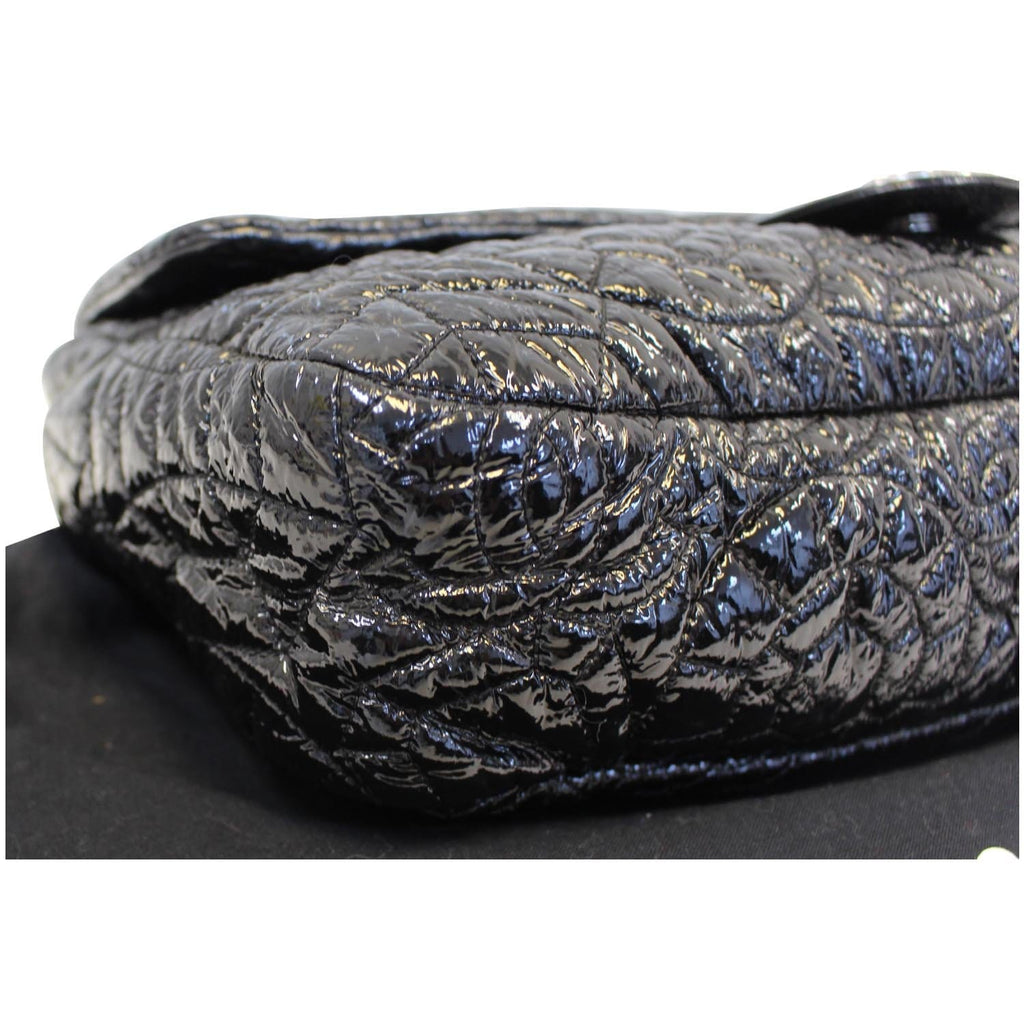 CHANEL Quilted Pattern Jumbo Single Flap Bag Black