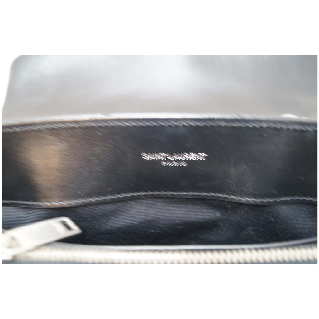 SAINT LAURENT Matelasse Loulou Monogram Calfskin Shoulder Bag Black