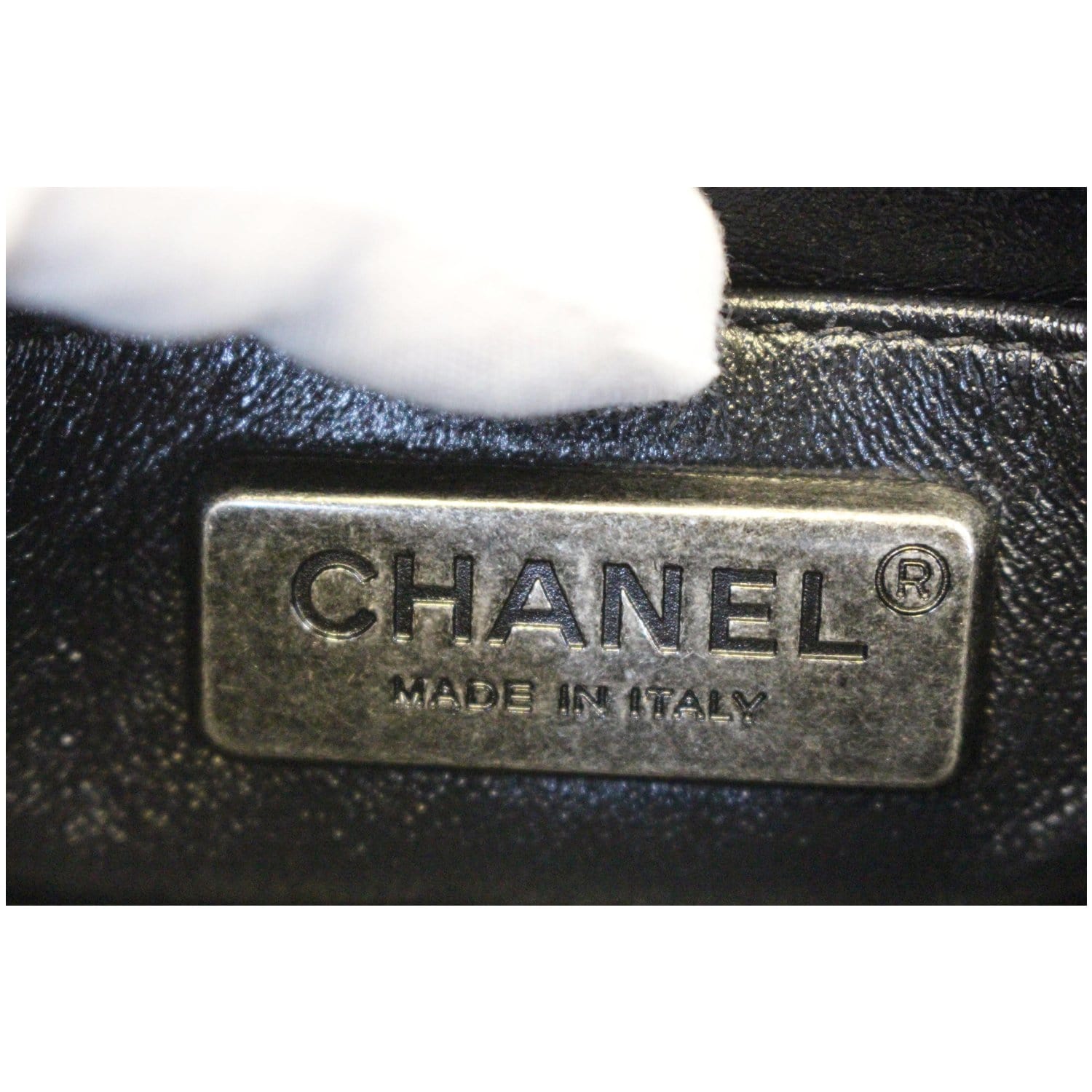 CHANEL Mini Boy Galuchat Stingray Flap Bag Black Silver