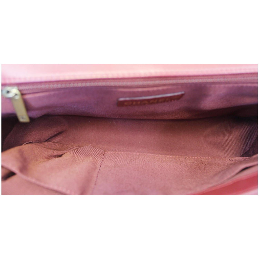 CHANEL Medium Boy Flap Lambskin Leather Shoulder Bag Red