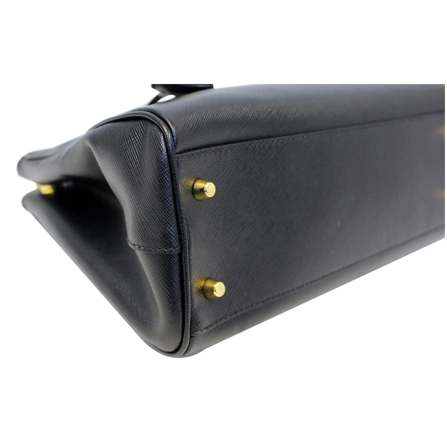 PRADA Saffiano Lux Small Double-Zip Tote Bag Black