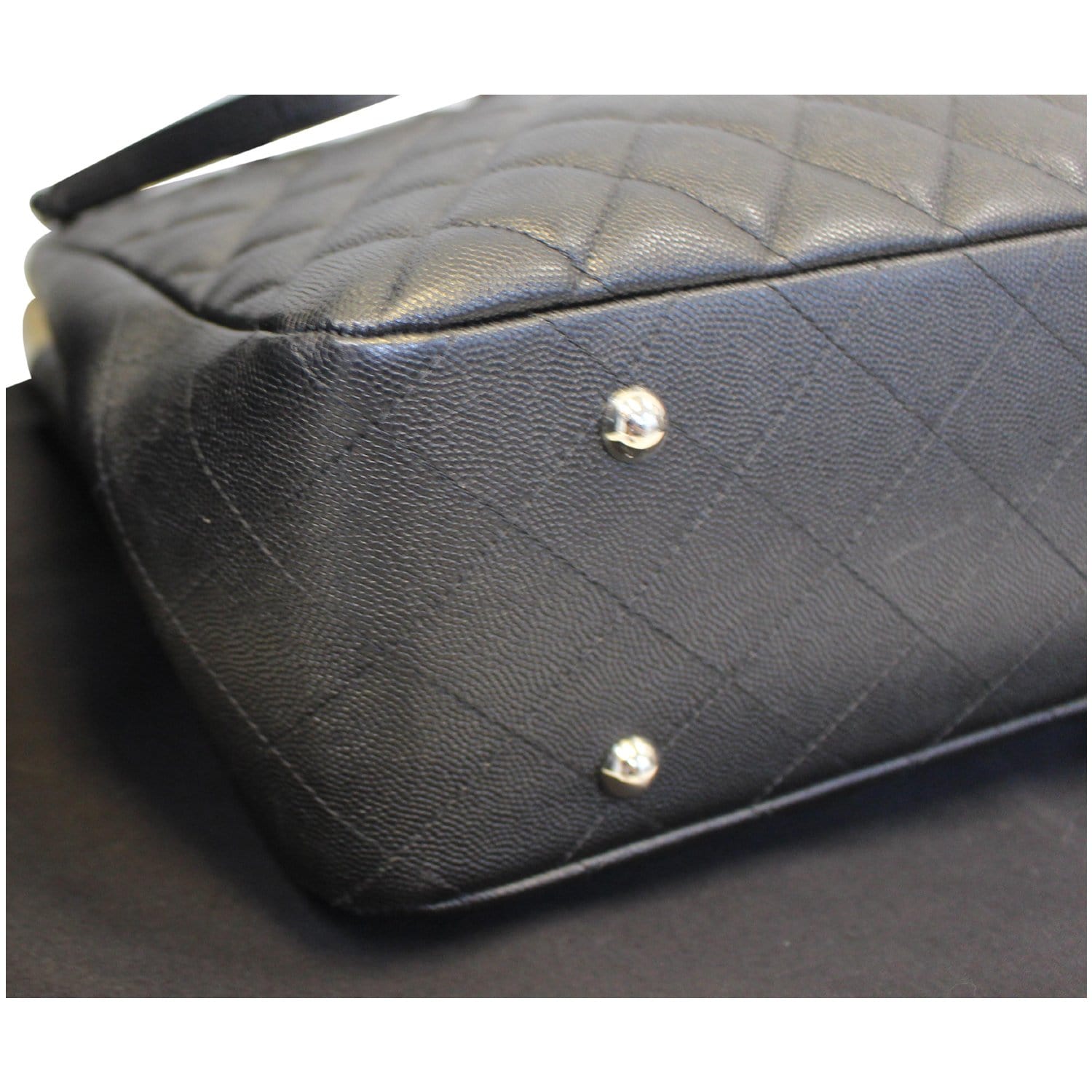 CHANEL Large Classic Caviar Leather Tote Shoulder Bag Black