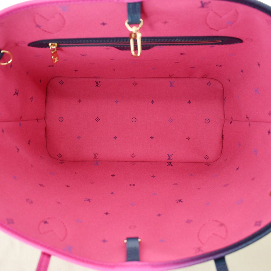 LOUIS VUITTON Neverfull MM Monogram Canvas Tote Bag Midnight Fuchsia