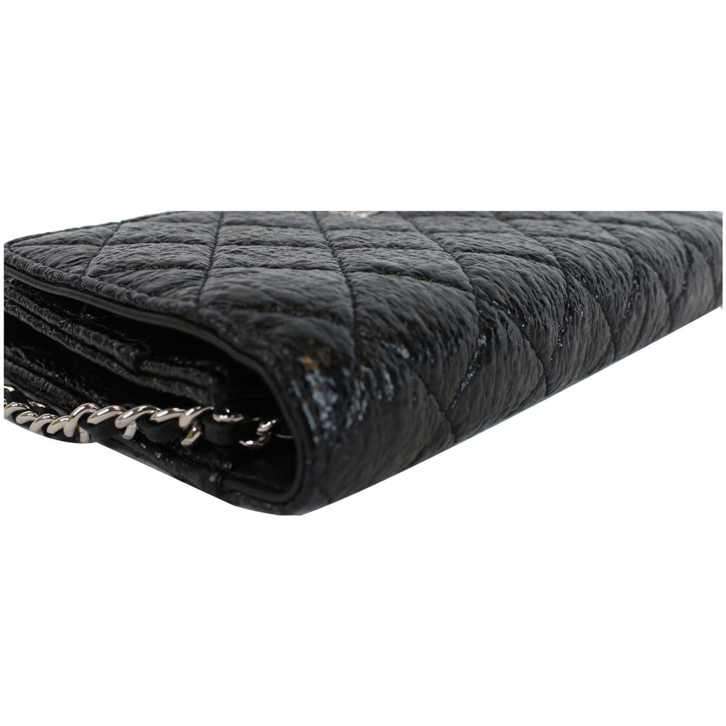 CHANEL CC Aged Lambskin Wallet on Chain WOC Crossbody Bag Black