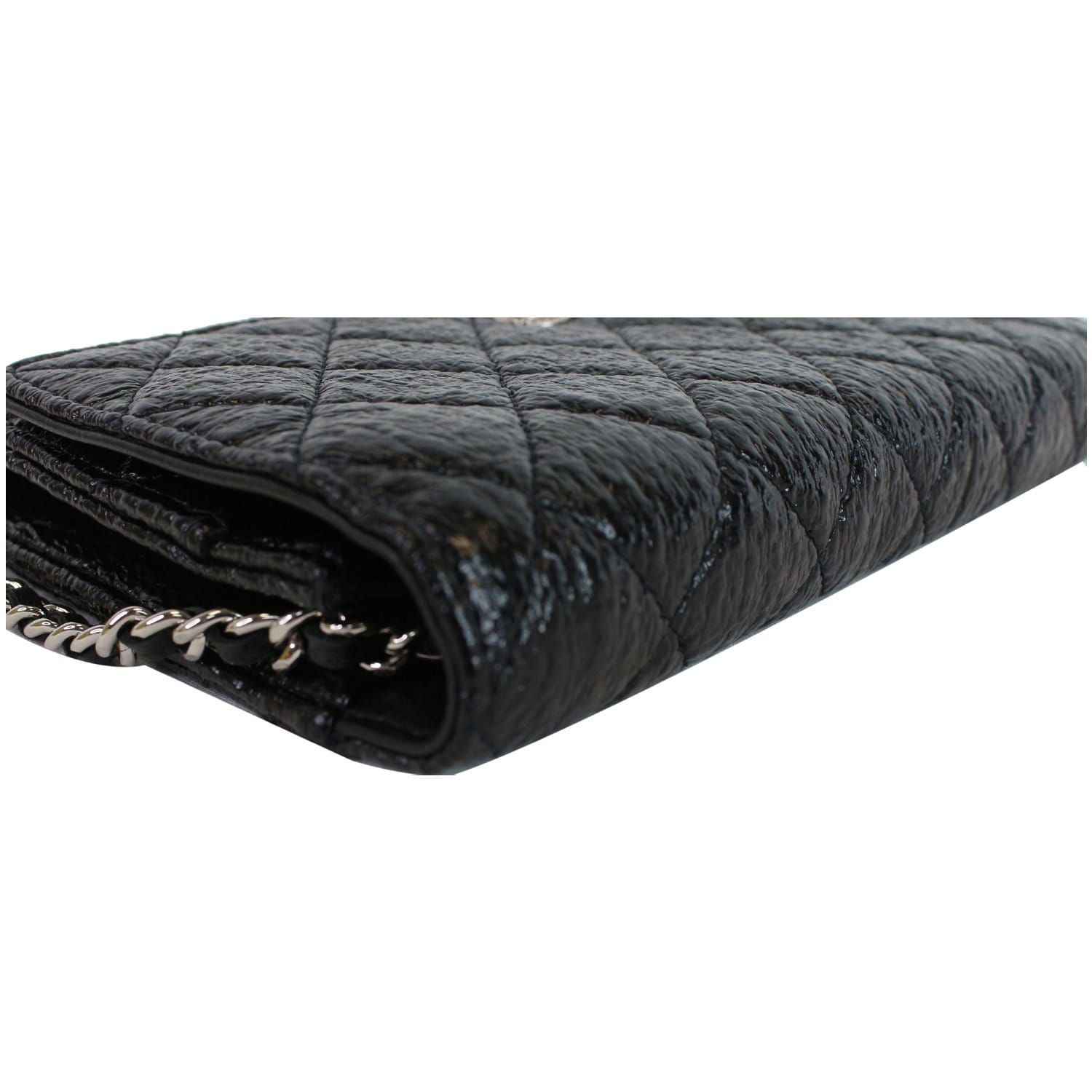 CHANEL CC Aged Lambskin Wallet on Chain WOC Crossbody Bag Black