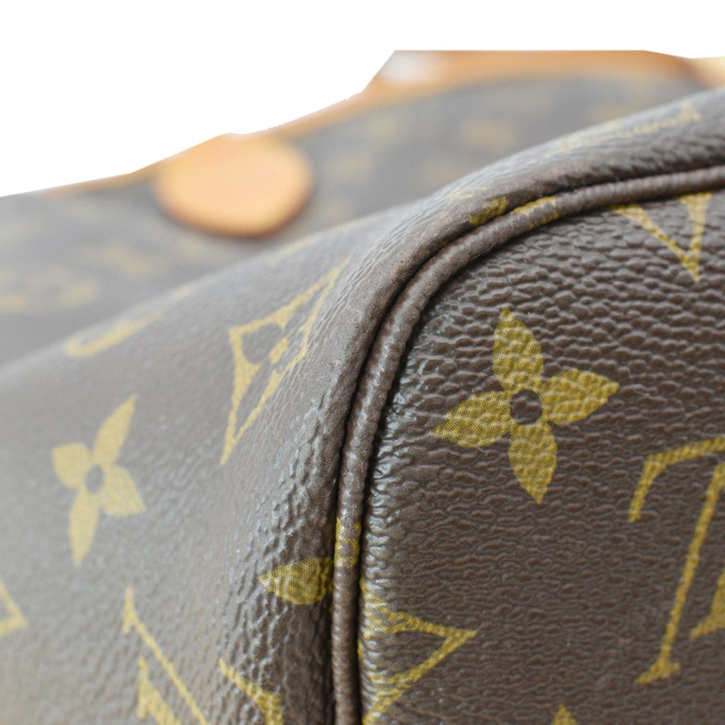LOUIS VUITTON Neverfull MM Monogram Canvas Tote Bag Brown