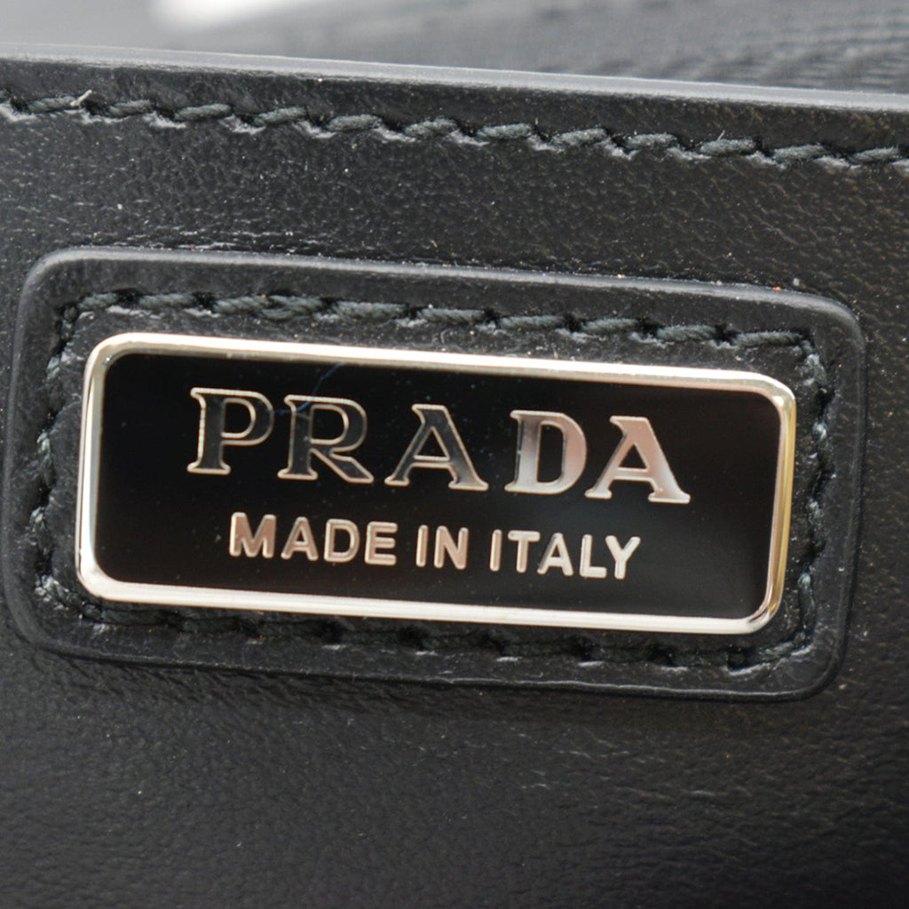 PRADA Re-Nylon Leather Shoulder Bag Black