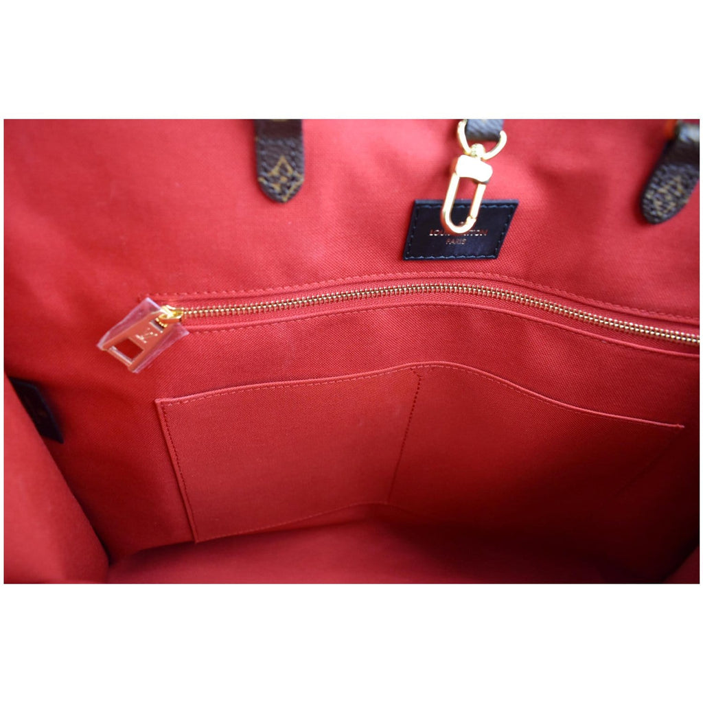 LOUIS VUITTON Onthego GM Reverse Monogram Canvas Tote Shoulder Bag Brown