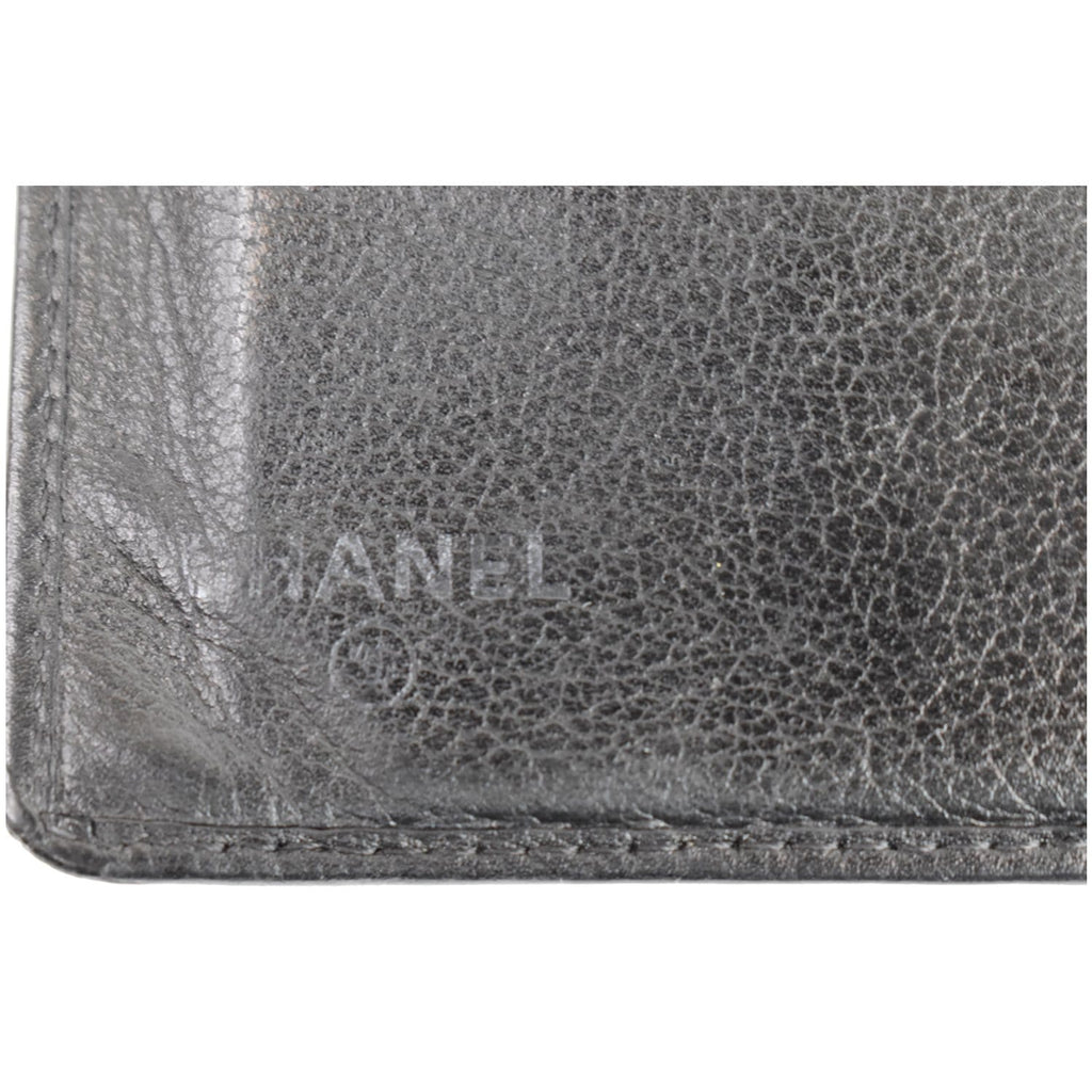 CHANEL Camellia Leather Wallet on Chain Shoulder Bag Black