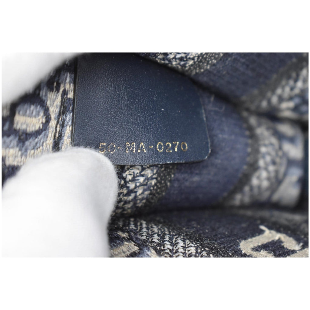 CHRISTIAN DIOR Mini Dior Book Oblique Embroidery Tote Bag Blue