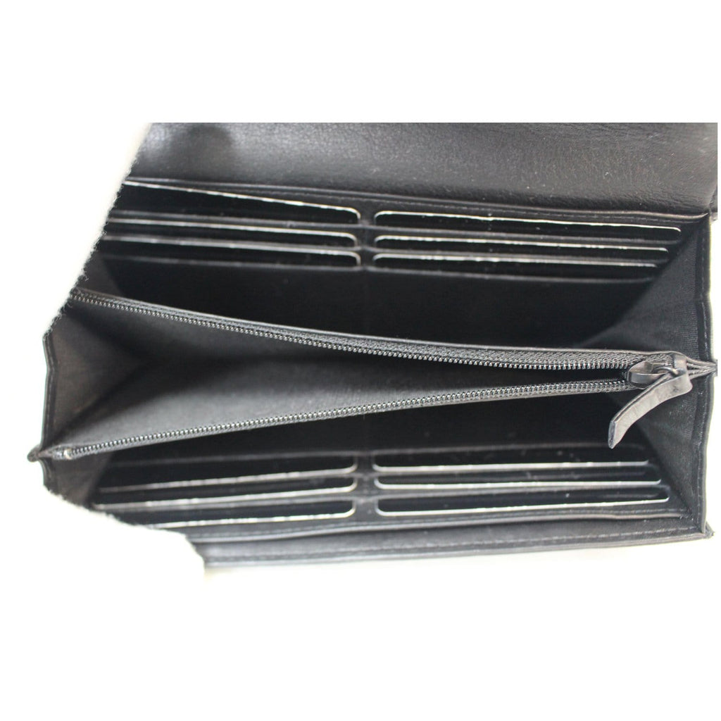 CHANEL Boy Large Flap Lambskin Leather Wallet Black