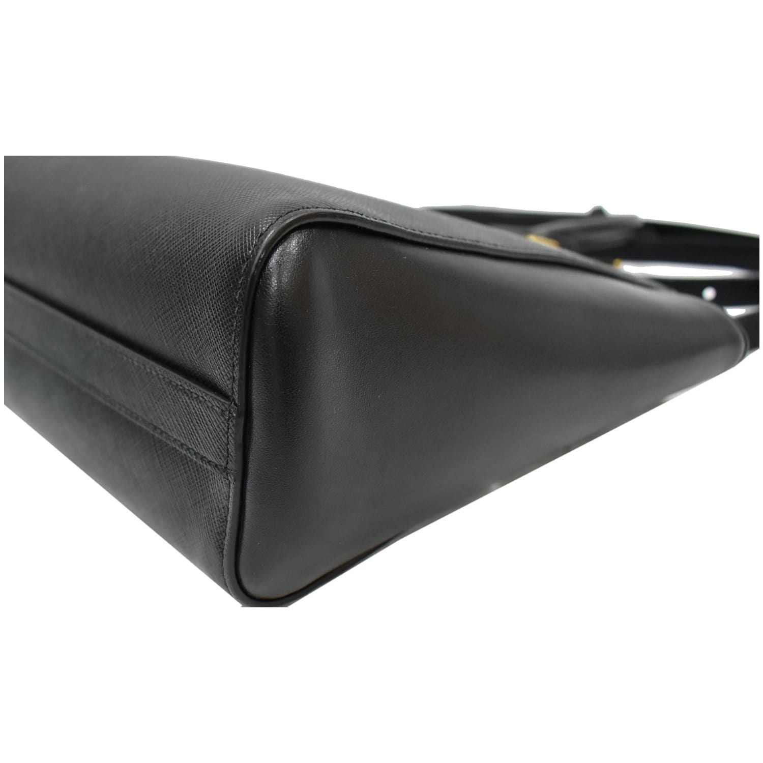 PRADA Borsa A Mano Saffiano Leather Tote Shoulder Bag Black