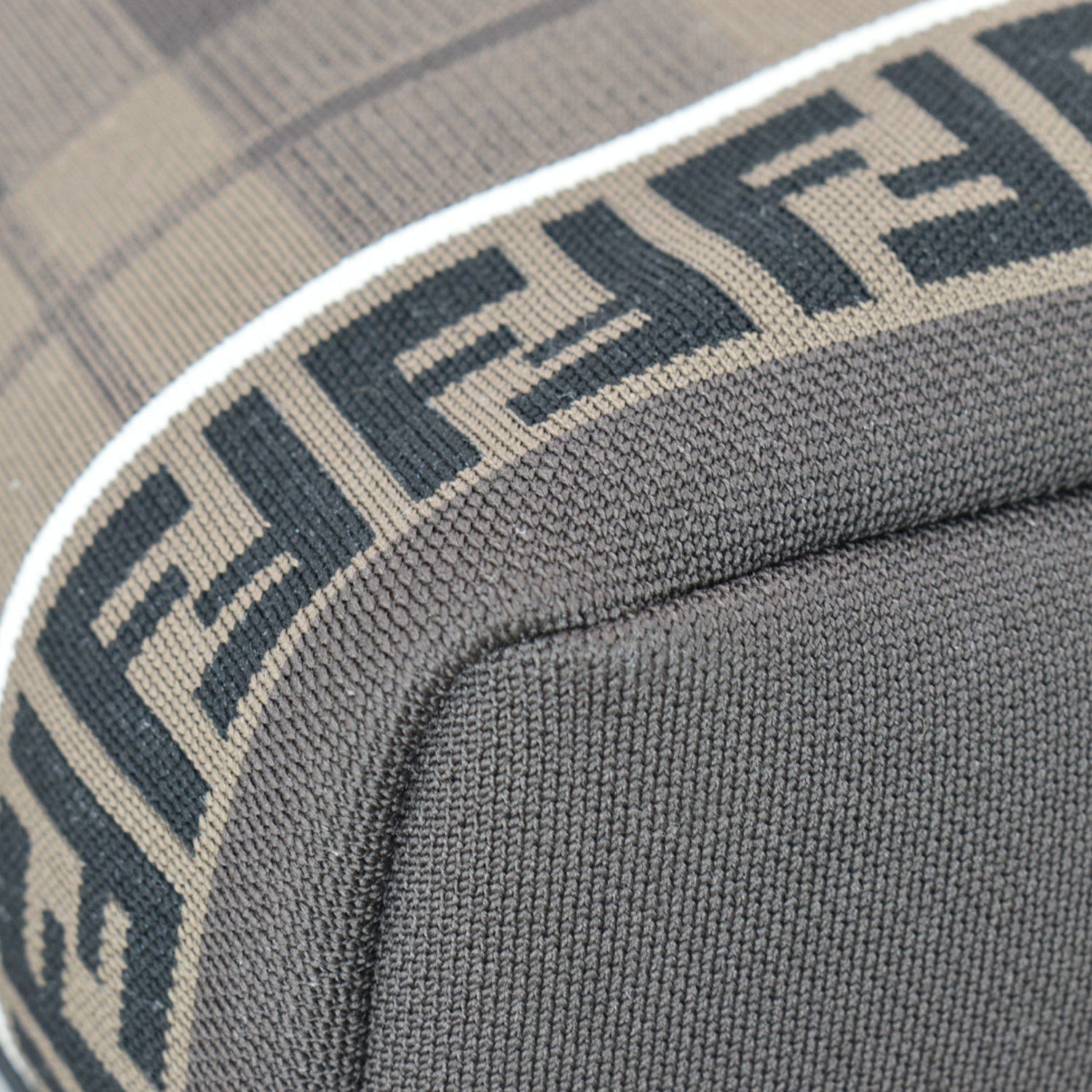 FENDI Tartan Forever Tech Knit Canvas Backpack Brown