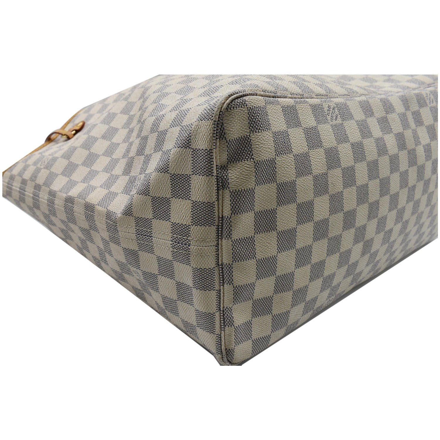LOUIS VUITTON Neverfull GM Damier Azur Tote Shoulder Bag White