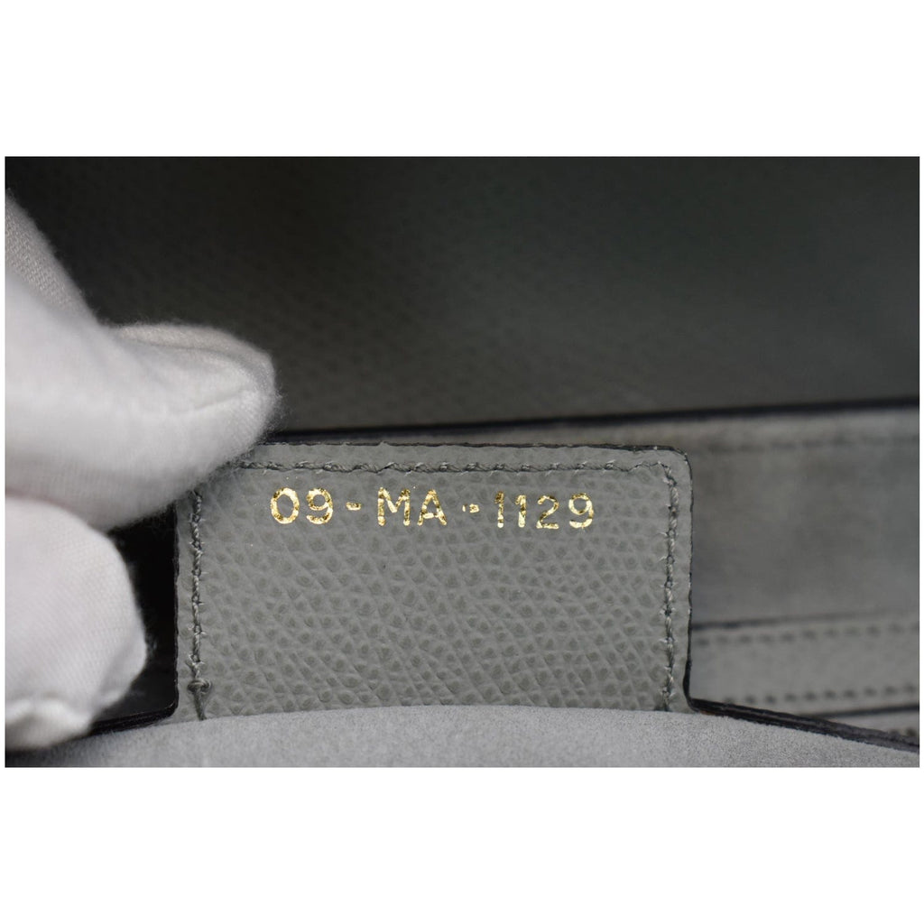 CHRISTIAN DIOR Saddle Leather Shoulder Bag Grey