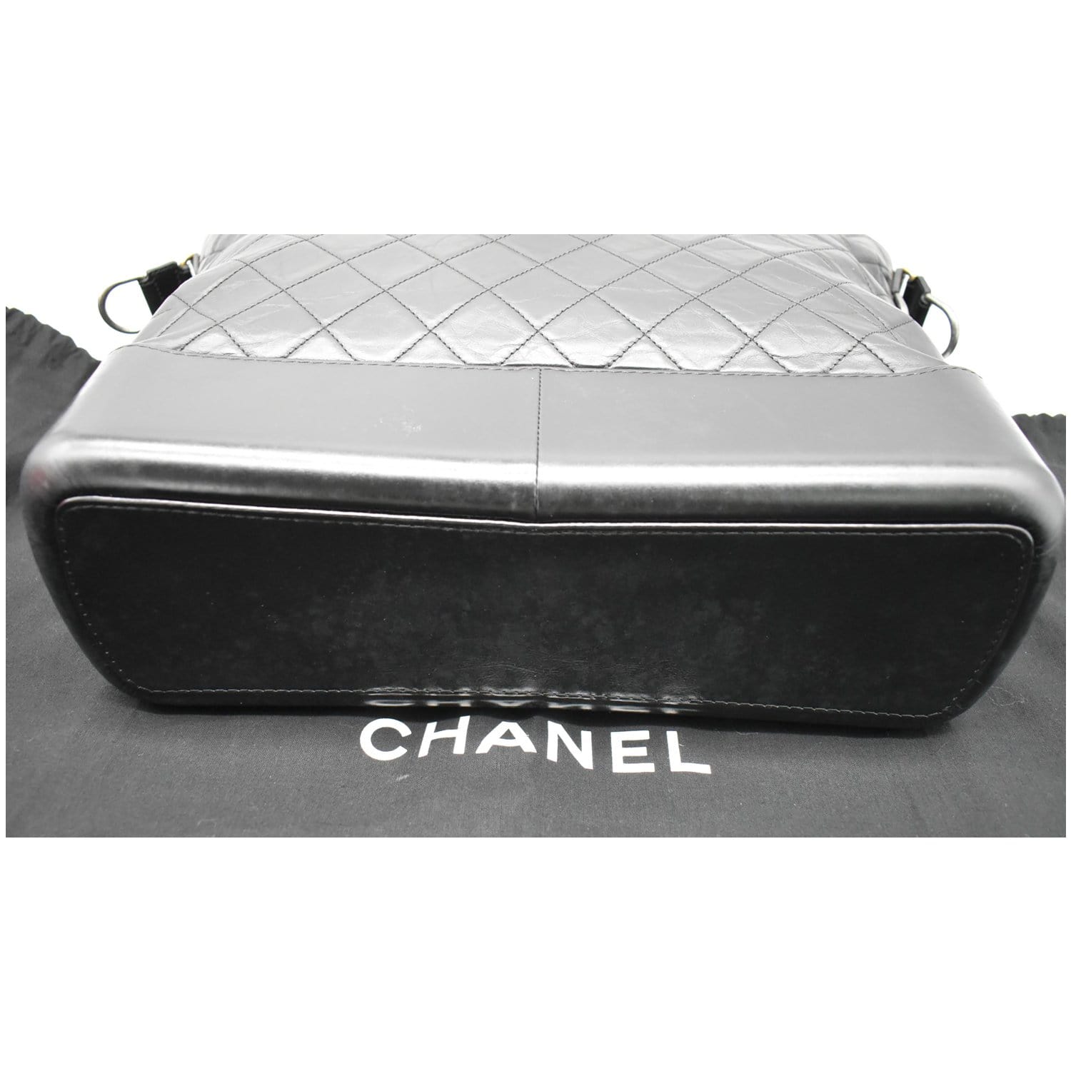 CHANEL Gabrielle Large Quilted Calfskin Leather Shopping Tote Bag Black