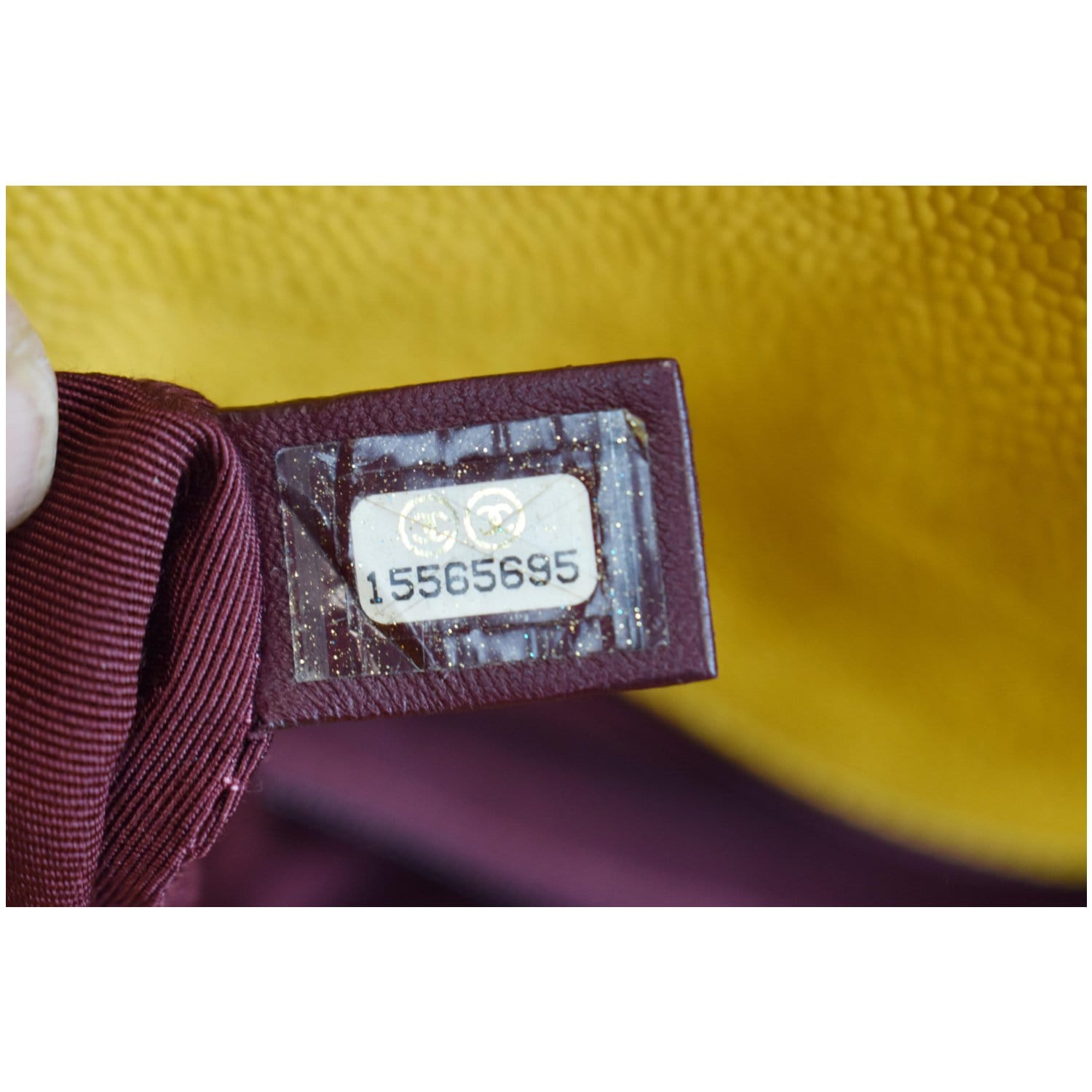 CHANEL French Riviera Quilted Caviar Leather Hobo Bag Yellow