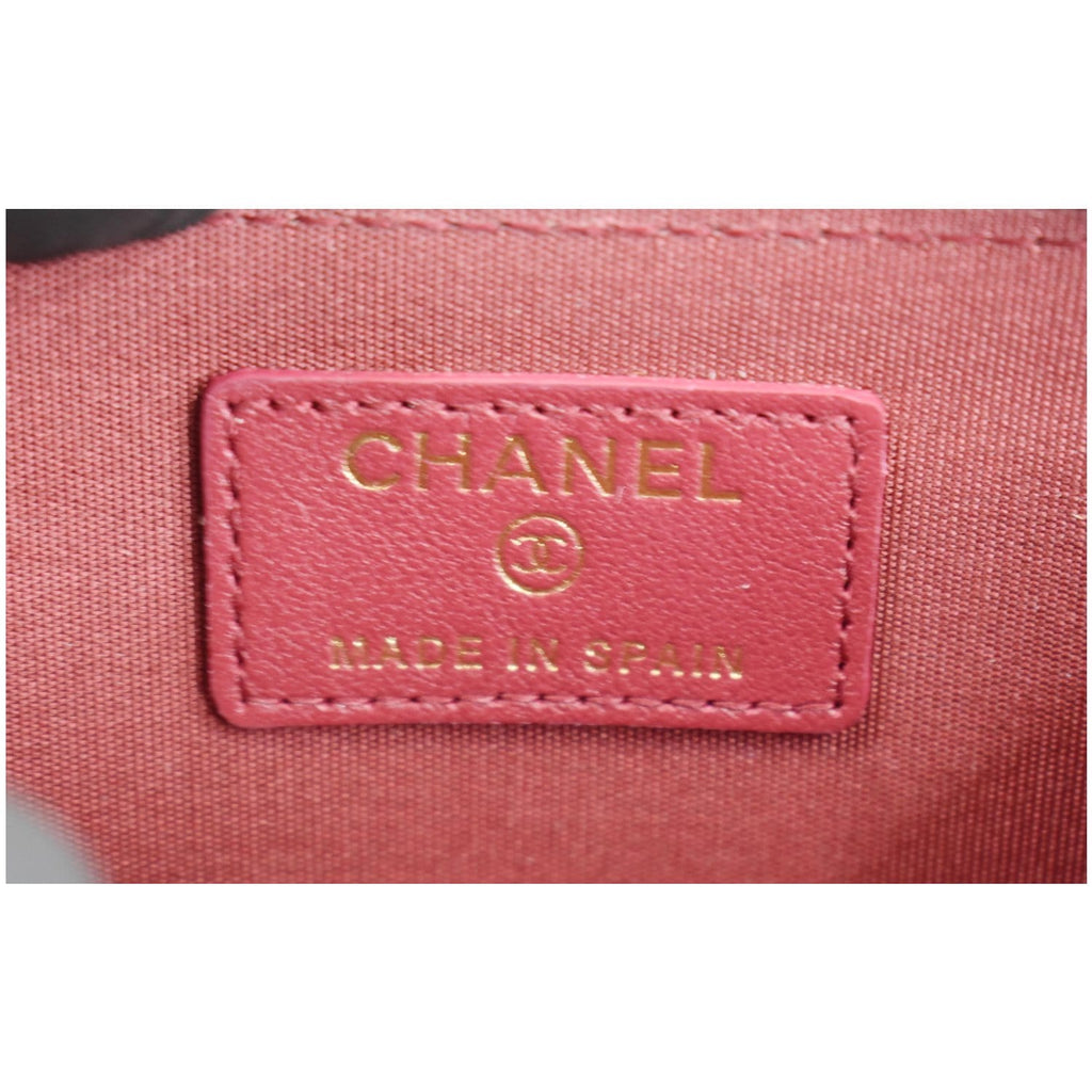 CHANEL Boy Zip Around Caviar Coin Purse Wallet Red