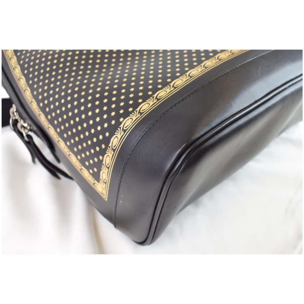 GUCCI Guccy Magnetismo Leather Backpack Bag Black 419584