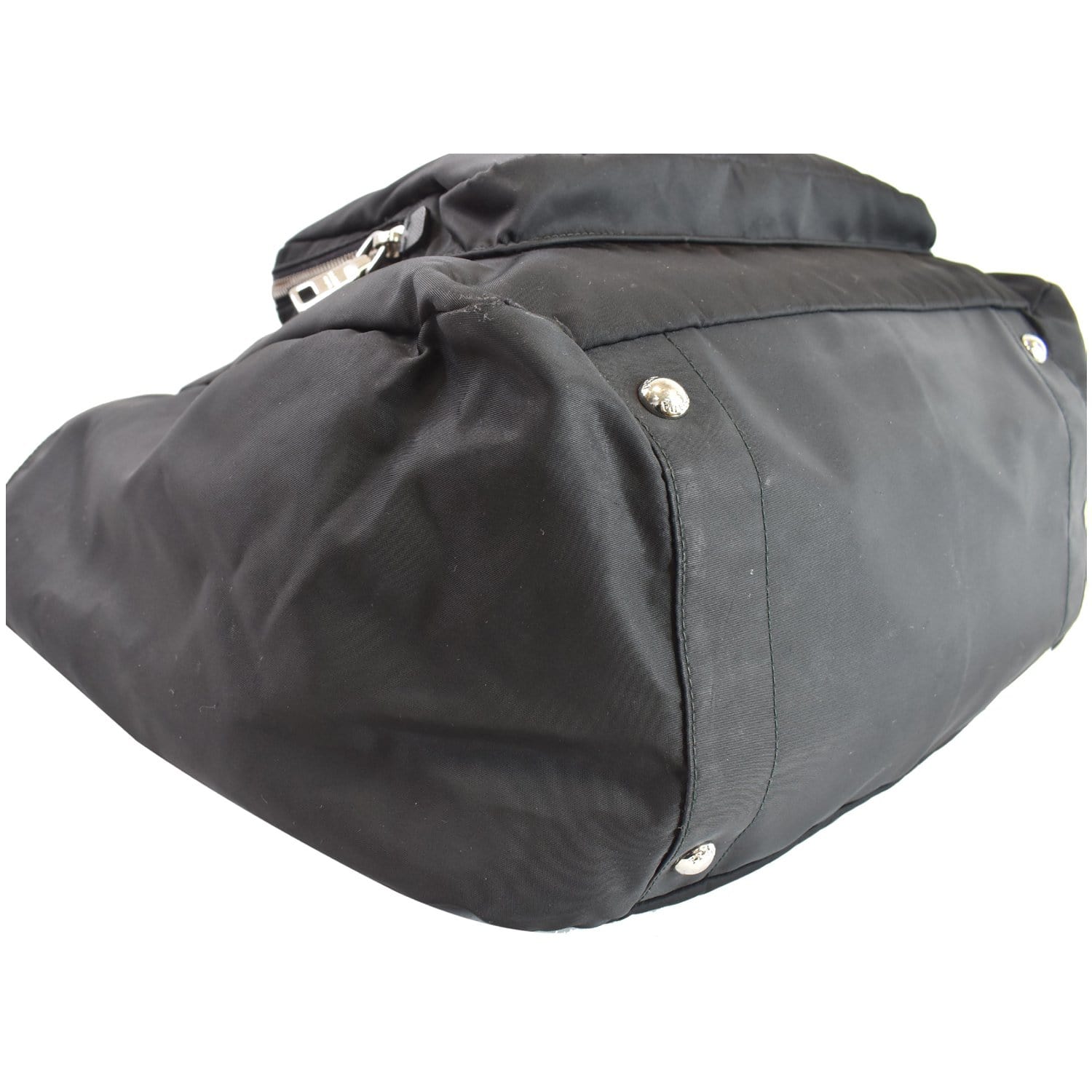 PRADA Vela Nylon Baby Shoulder Bag Black