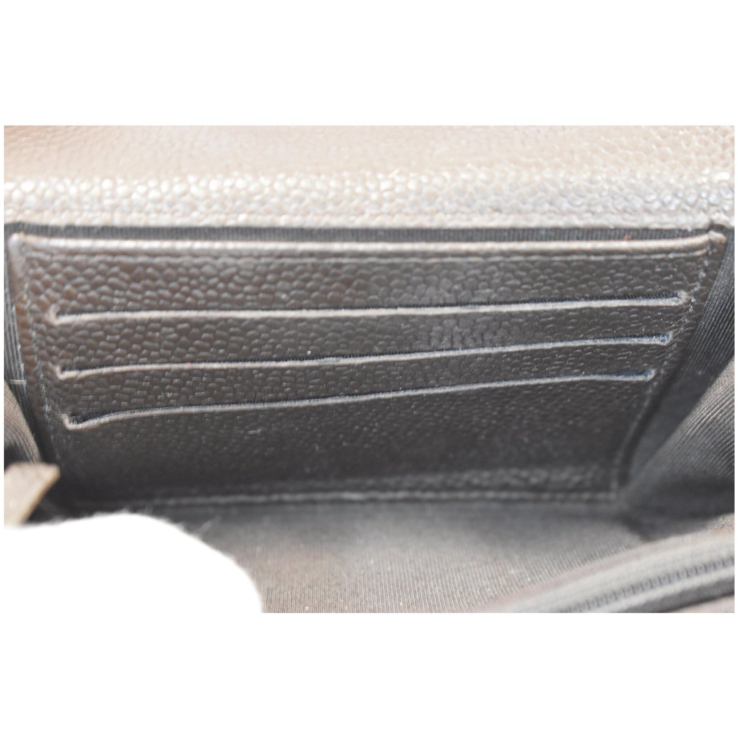 CHANEL Classic Flap Caviar Leather Card Holder Brown