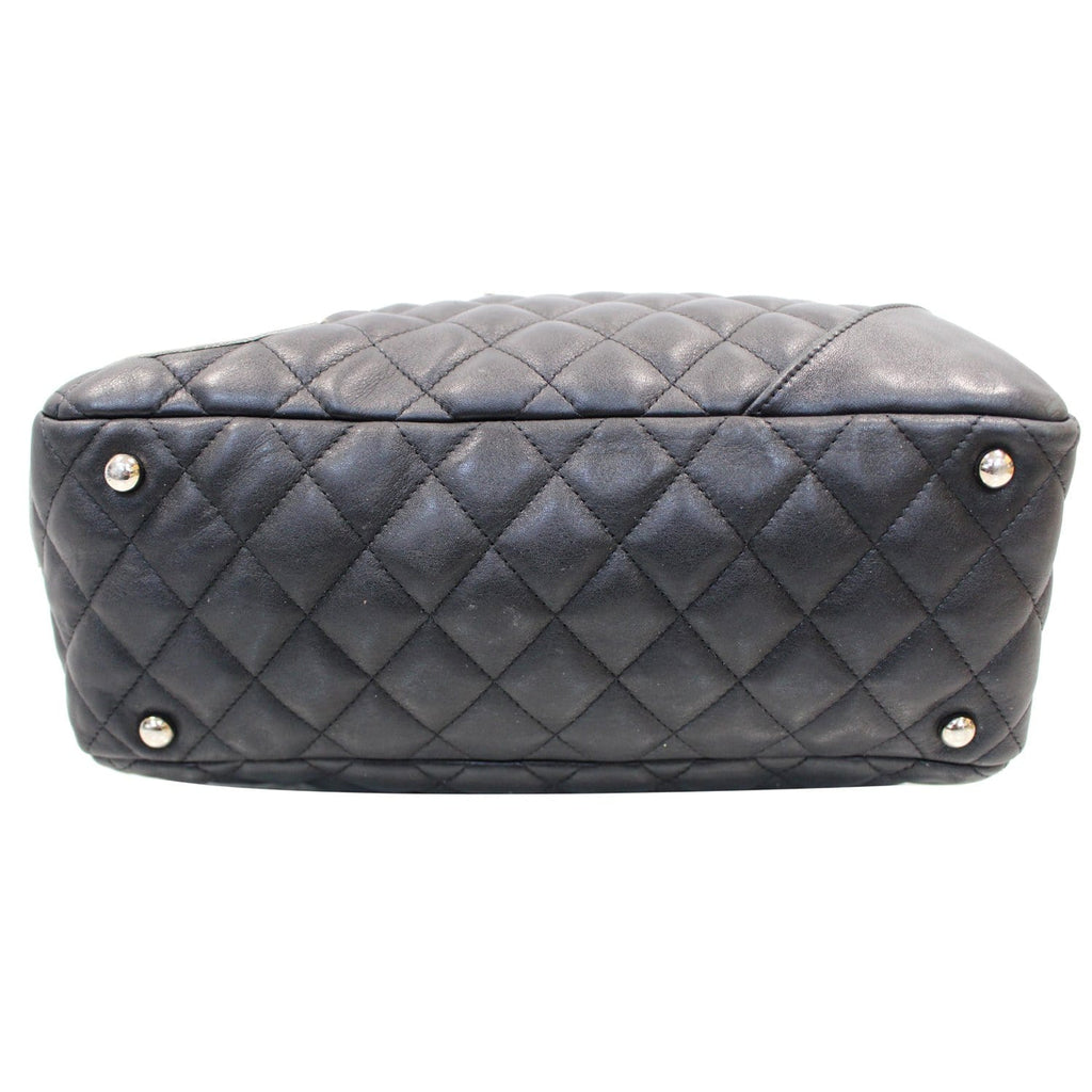 CHANEL Cambon Line Leather Shoulder Bag Black